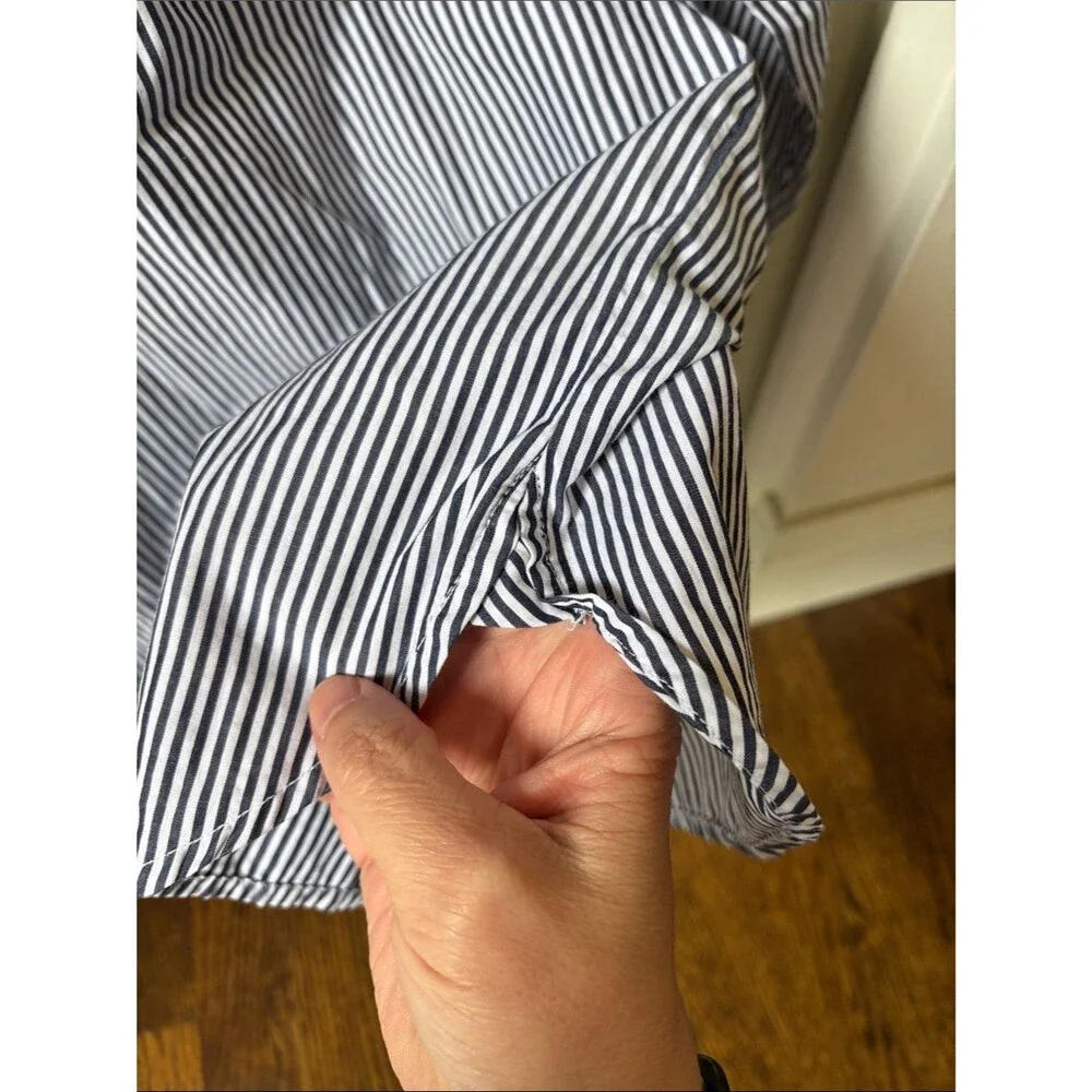 J. Crew Jules ruffle pan collar striped cotton button down shirt women’s 2 small